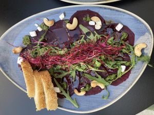 Rote Beete carpaccio   at Life Deli in Frankfurt