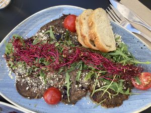 Roast „beef“ Carpaccio   at Life Deli in Frankfurt