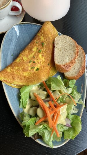 Israeli breakfast (omelette): tasty!  at Life Deli in Frankfurt