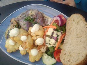 Cauliflower beef scallopini at Life Deli in Frankfurt