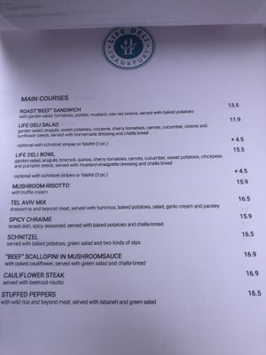 Menu May 2024  at Life Deli in Frankfurt