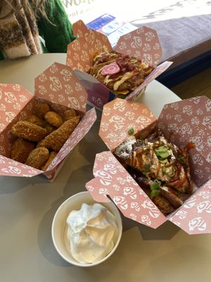 Boneless box to the left (they give soft ice with the waffles)!   at Taste Like Chicken TLC in Amsterdam