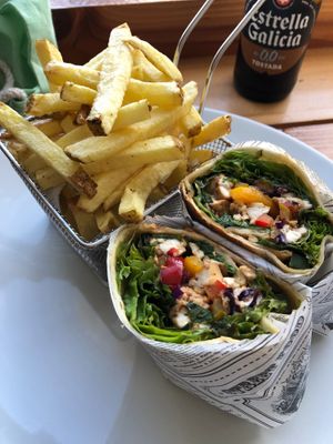Vegan wrap  at La Mar Café in Lanzarote