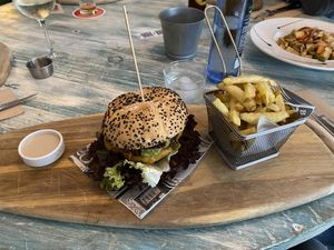 Vegan Burger and Vegan Wok   at La Mar Café in Lanzarote