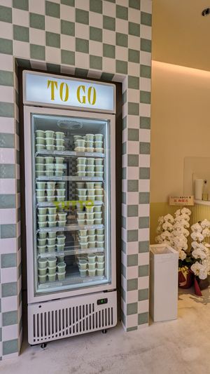 Cups to take home at Tutto in Tokyo