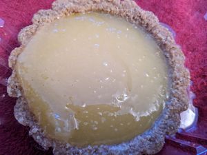 Best lemon tart! Tasty blend of sweet & tart lemon filling on a crust good enough to eat as a cookie on its own! at Raydiant Vybes in Alameda