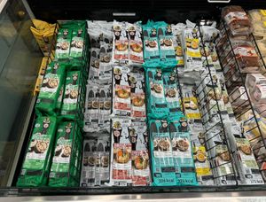 vegan frozen kimbap (except one has egg — double check)   at H Mart in San Diego