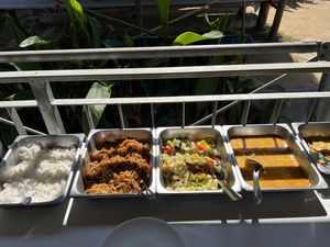 Vegetarian buffet- all vegan except for omlets   at Chang Chill in Chiang Mai