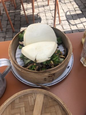 Shiitake baos  at Outra Espécie  in Porto