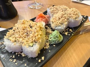 Freshly made sushi at Noodle King in Funchal