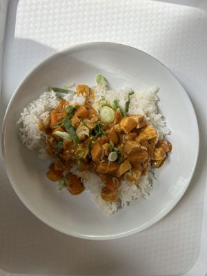 Tofu tikka Massala with pumpkin  at Leves'M Levesbar in Kecskemet