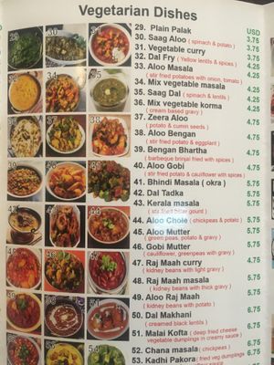 Vegetarian dishes at Curry Walla in Siem Reap