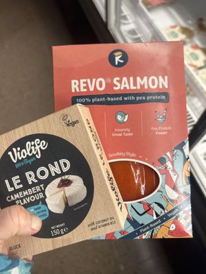 Violife Camembert and vegan salmon  at Supernatural in Sant Cugat Del Valles