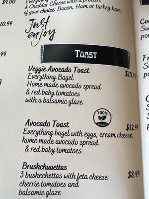 Avocado toast (menu)   at Coffee Therapy & Brunch in Luquillo