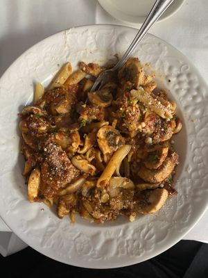 Mushroom sauce with penne - so good   at John's of 12th Street in New York City