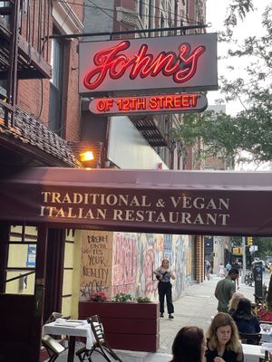Wonderful signage at John's of 12th Street in New York City