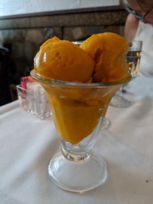 Mango sorbet at John's of 12th Street in New York City