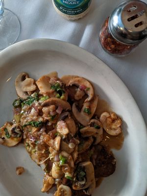 Seitan scallopini with marsala wine sauce at John's of 12th Street in New York City