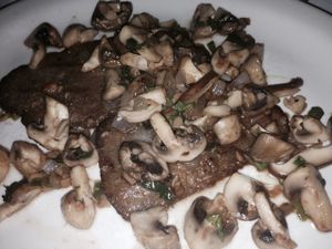 Seitan mushroom marsala (different lighting) at John's of 12th Street in New York City