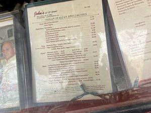 menu  at John's of 12th Street in New York City