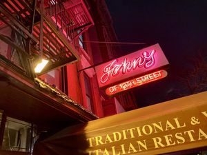 sign  at John's of 12th Street in New York City