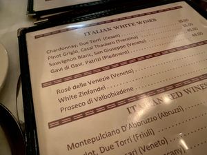 wine  at John's of 12th Street in New York City