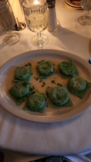 Ravioli with alfredo sauce at John's of 12th Street in New York City