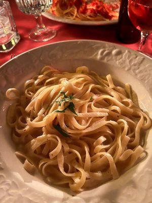Vegan fettuccine alfredo #Veganuary at John's of 12th Street in New York City