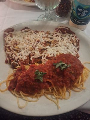 Seitan parmigiana at John's of 12th Street in New York City
