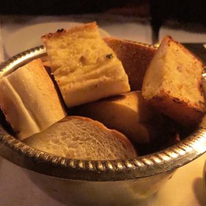Vegan garlic bread at John's of 12th Street in New York City