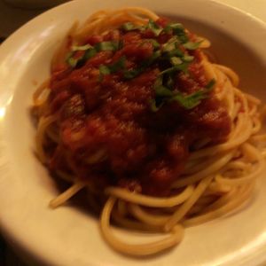 Side of spaghetti with meal at John's of 12th Street in New York City