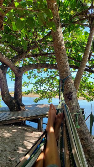 Hammock with river view at Unah Piracanga in Itacare