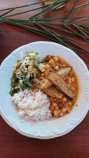 Lunch (strogonoff) at Unah Piracanga in Itacare