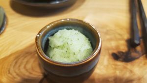 Ginger Sorbet at Sozai Restaurant in Clawson