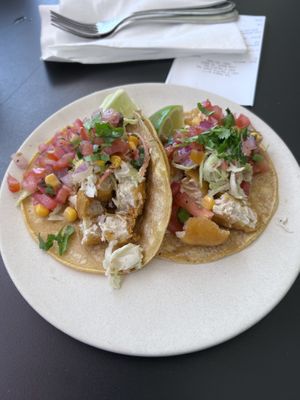 fish tacos… SO good  at Veggie Grill by Next Level in Long Beach