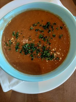 Lentil soup at Veggie Grill by Next Level in Long Beach