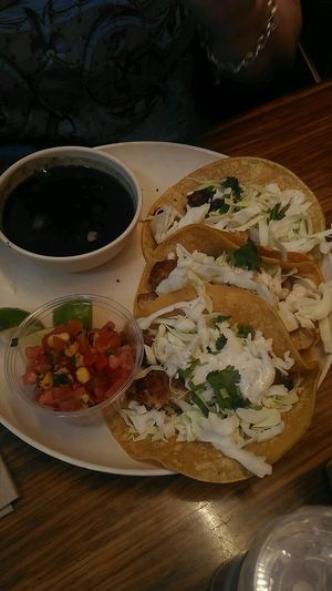 fish tacos at Veggie Grill by Next Level in Long Beach