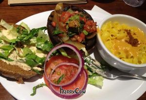 Portobello Burger w/ Mac & Cheese. at Veggie Grill by Next Level in Long Beach