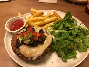 Seasonal Fall 2018 luxe burger at Veggie Grill by Next Level in Long Beach
