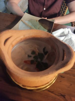 Coconut pineapple soup at Penne in Koh Samui