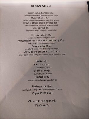 Menu at Penne in Koh Samui