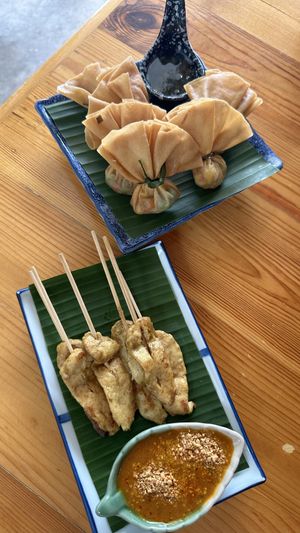 Sate and dumplings   at Penne in Koh Samui