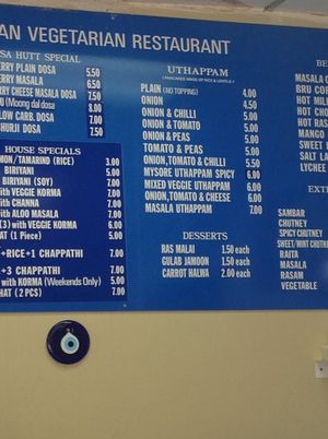 Their menu. at Dosa Hutt in Flushing