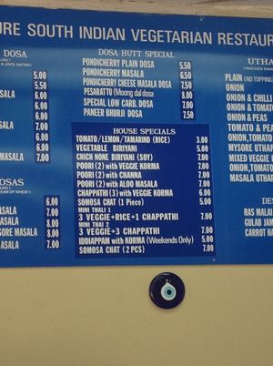 Their menu. at Dosa Hutt in Flushing