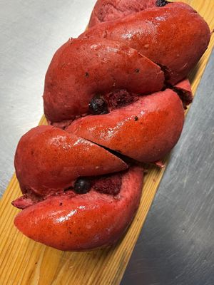 Red berries bread at A Padoca in Porto