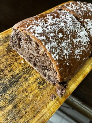 Acai and coconut bread at A Padoca in Porto