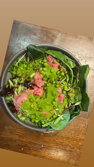 Vegan ricotta ravioli  at A Padoca in Porto