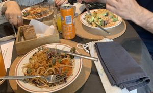 soy bolognese and salada russa   at A Padoca in Porto