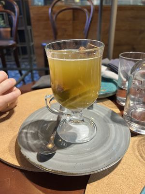 Ginger lemon cinnamon tea #Veganuary at A Padoca in Porto