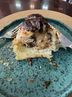 Inside that snickers croissant   at A Padoca in Porto